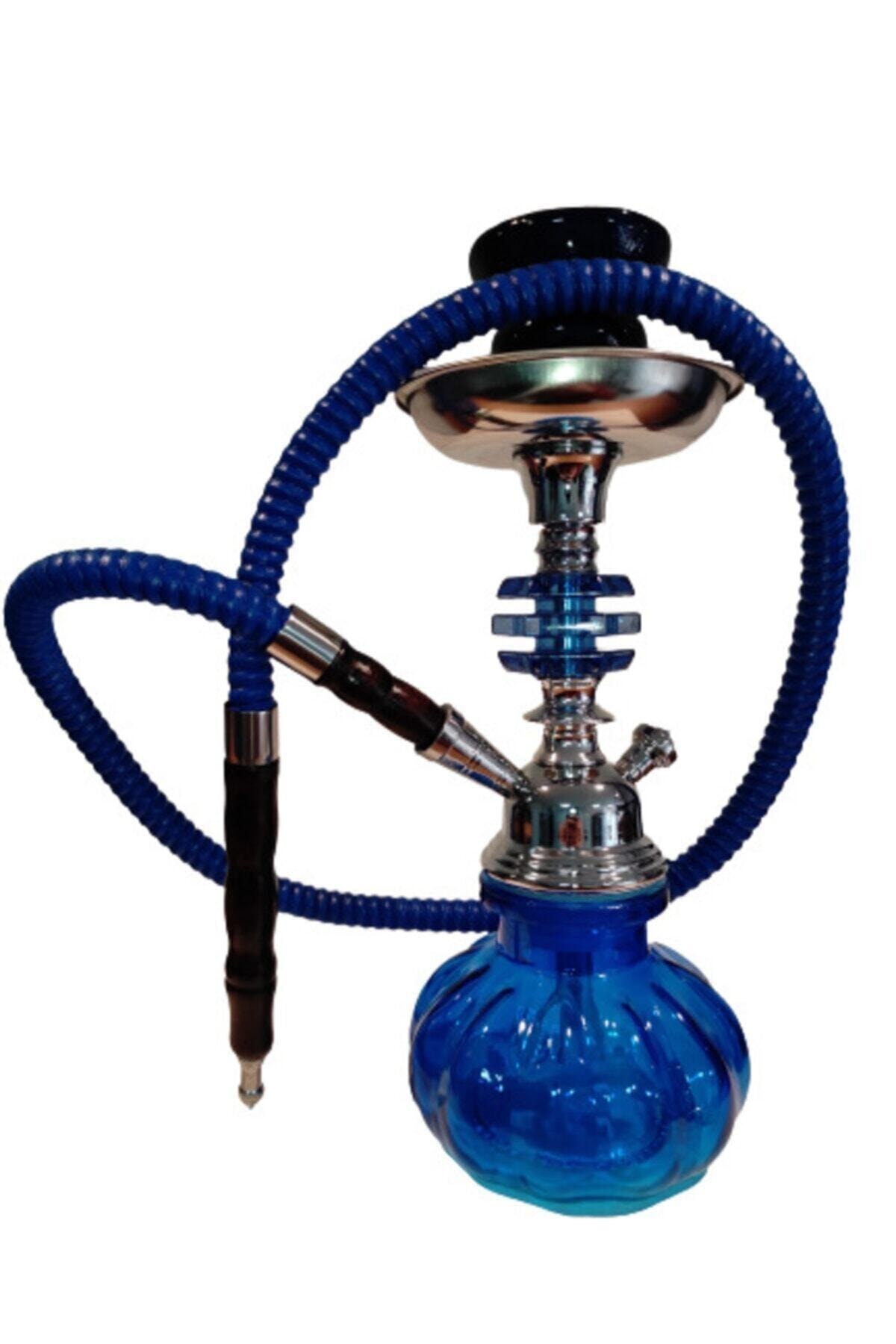 Kit Hookah Mini Biru + 1 Kg Arang Kubus + Foil + 20 Buluh + Jarum Hookah Kualitas Bahan Arang Aroma Botol Mangkuk Kafe