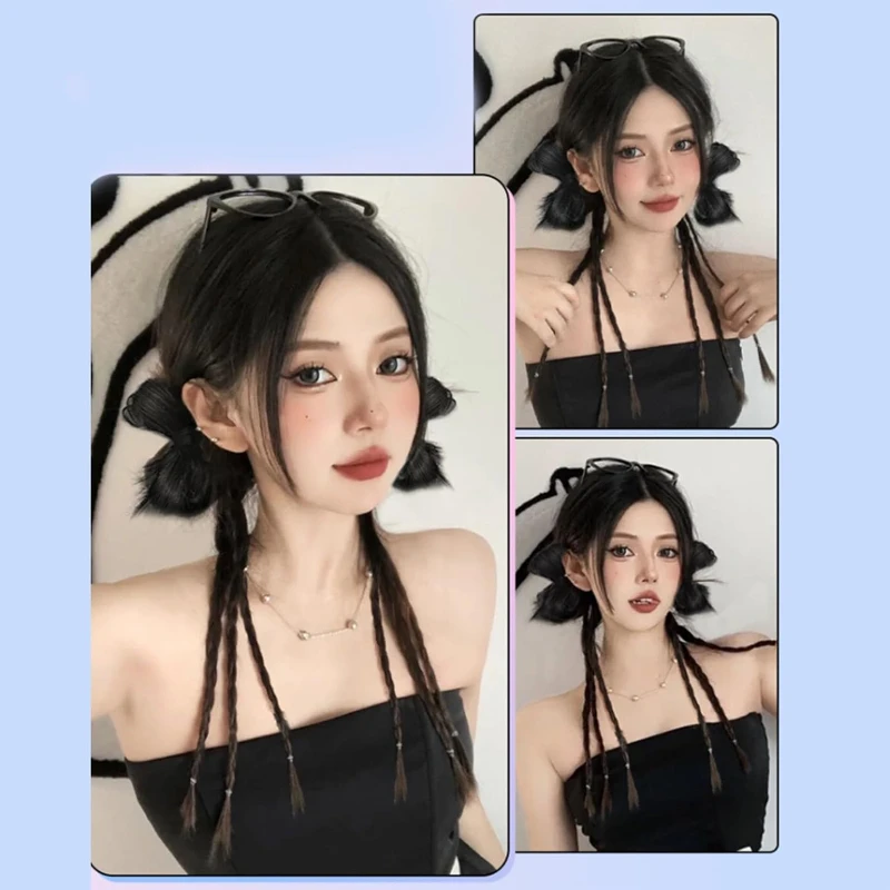 Extensiones de cabello liso para mujer, coleta trenzada de boxeo largo, postizos sintéticos suaves y naturales, uso diario