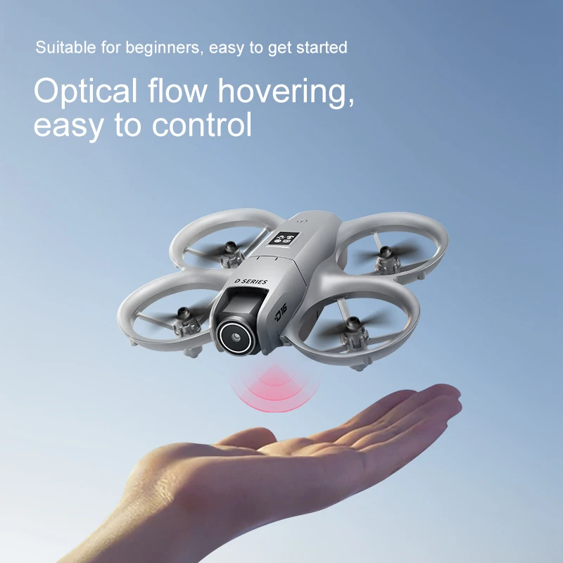 NOVO D16 RC Drone Mini Evitar Obstáculos de Fluxo Óptico 180 °   Quadcopters com controle remoto de câmera dupla 8K eletricamente ajustável