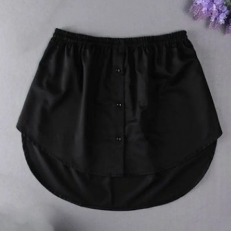 Falda negra con dobladillo falso para mujer, suéter informal de estilo coreano, parte inferior de suéter, parte inferior de camisa falsa, falda de nalgas, Primavera
