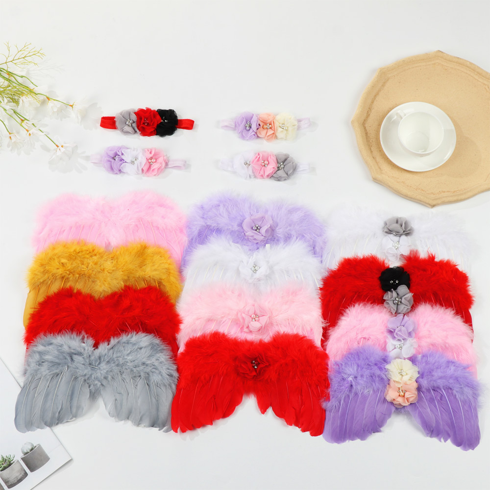 Ailes d'Ange Blanches pour Photographie de Nouveau-Né, Accessoires de Cheveux pour Bébé Fille