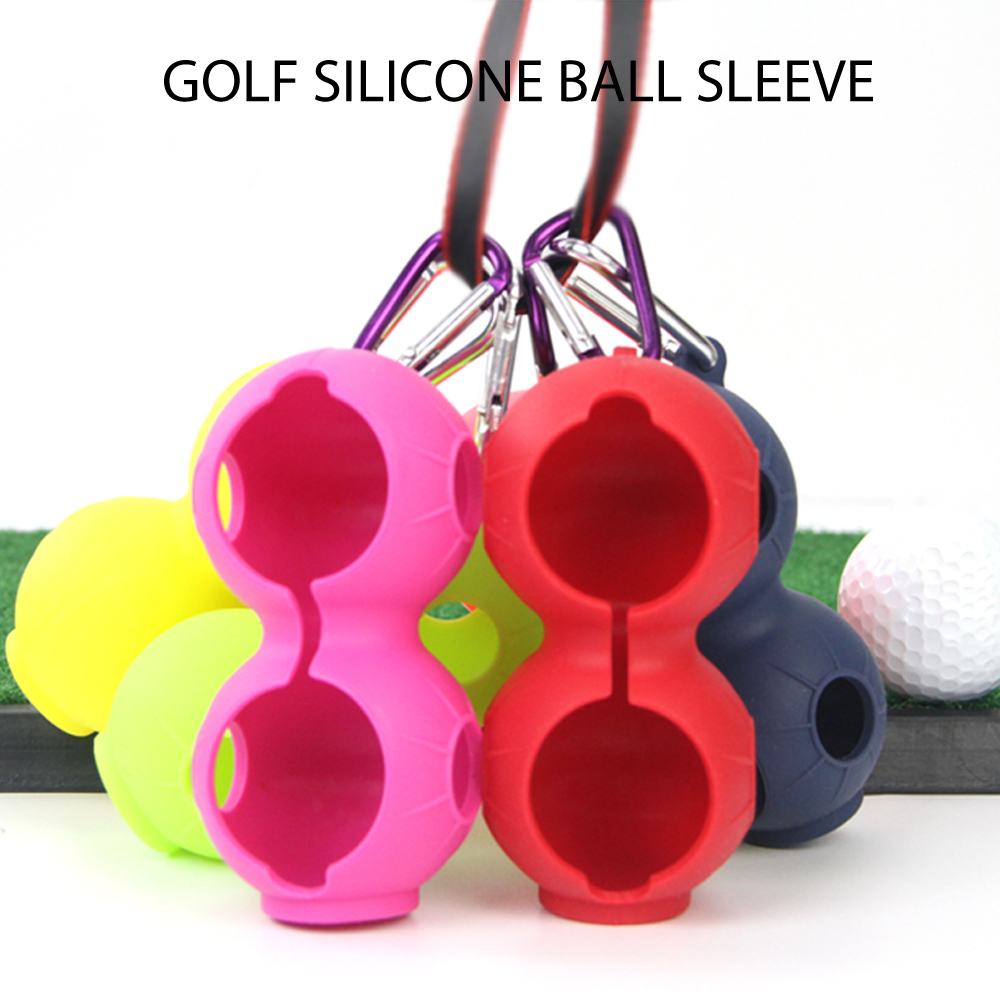1Pcs Tragbare Golf Ball Schutzhülle Halter Abdeckung Golf Ball Silikon Doppel Fall Abdeckung Golf Training Sport Zubehör 6 Farben