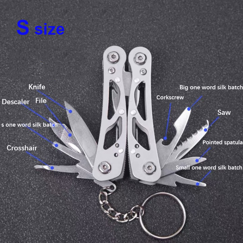 Alicates plegables multifunción, cuchillo de bolsillo, alicates para acampar al aire libre, herramientas tácticas de supervivencia y caza, cuchillo multiherramienta de acero inoxidable