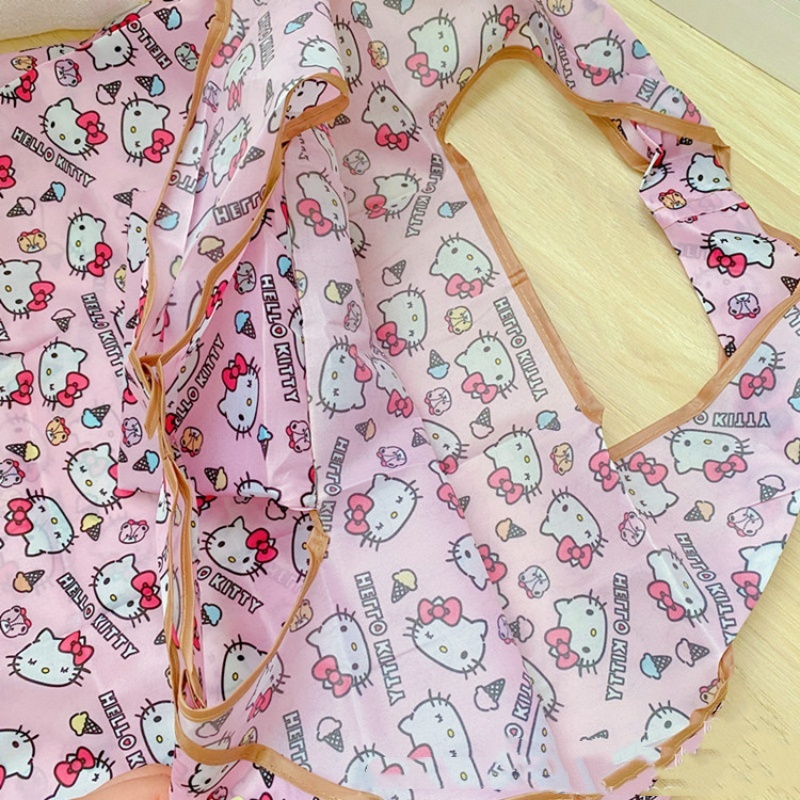 Sanrio bolsa de compras Hello Kitty My Melody Kuromi portátil ecológico supermercado grande Stora Cinnamoroll plegable compras Ba