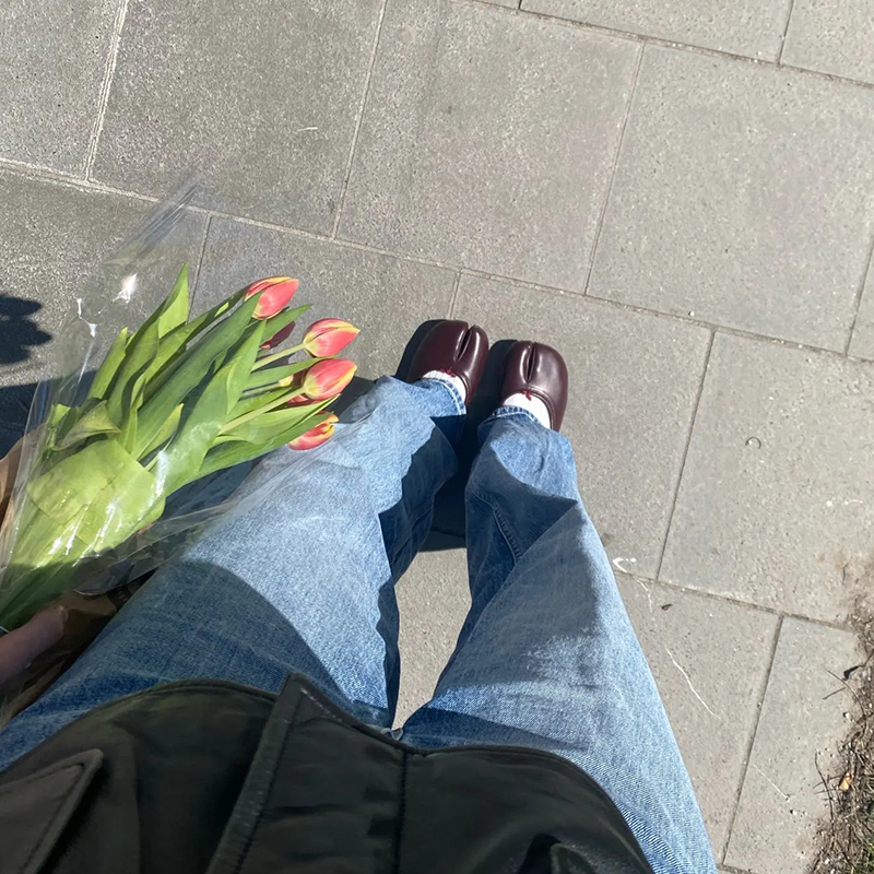 IPPEUM Туфли Tabis, черные балетки на плоской подошве, женские туфли Мэри Джейн с разрезом, большие размеры 44, модельные лоферы, балетки Zapato Mujer