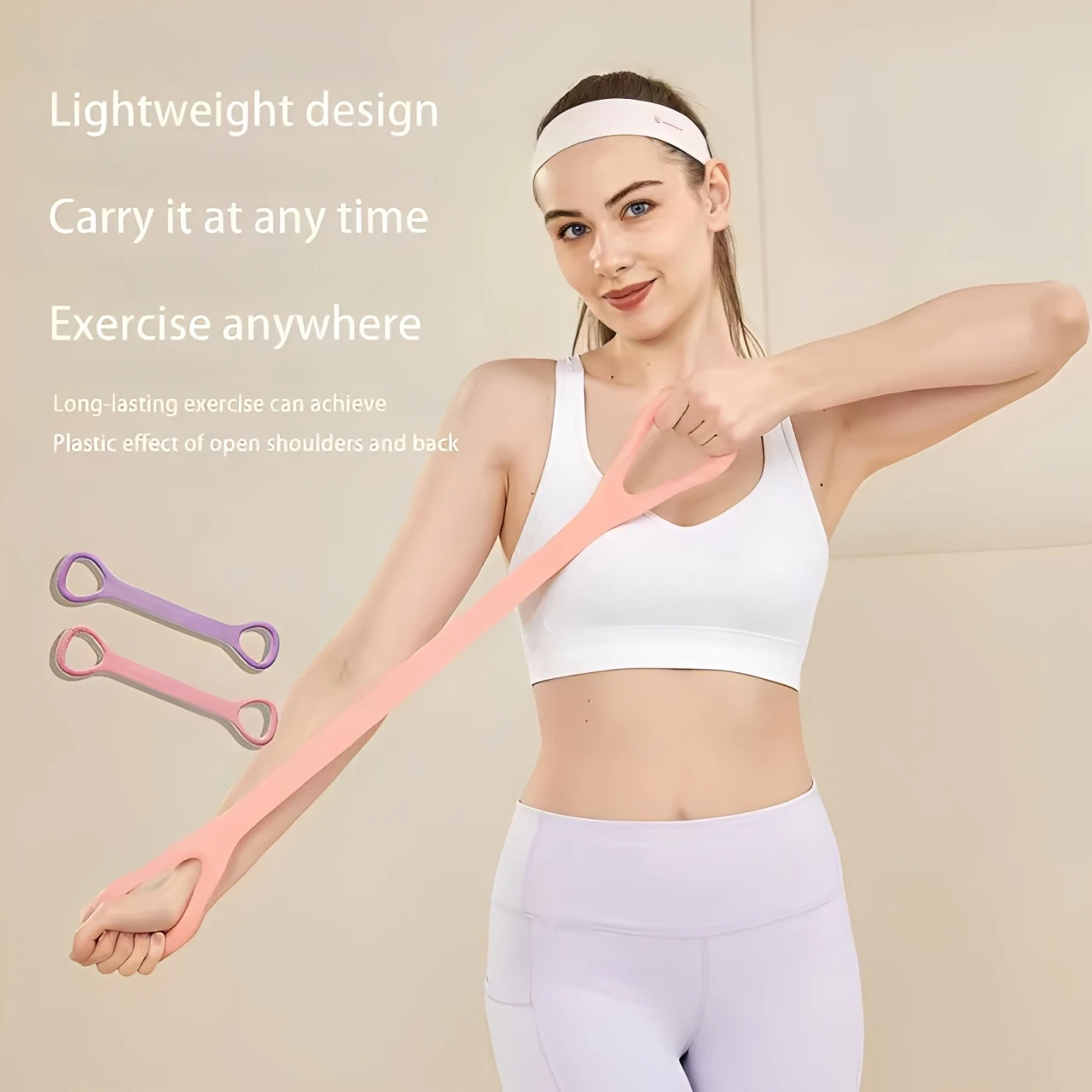 Stretchband Yoga 8-cijferige spanner Yoga Tool Open rug Oefenschouder Yoga Stretchriem Elastische stretchband Workout