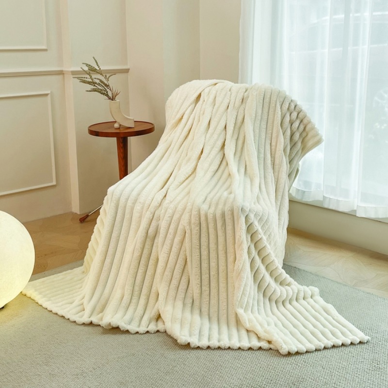 Solid  Colour Tutu Fleece Drawn Blanket Double-sided Flannel Multifunctional Leisure Blanket Office Lunch Break Blanket