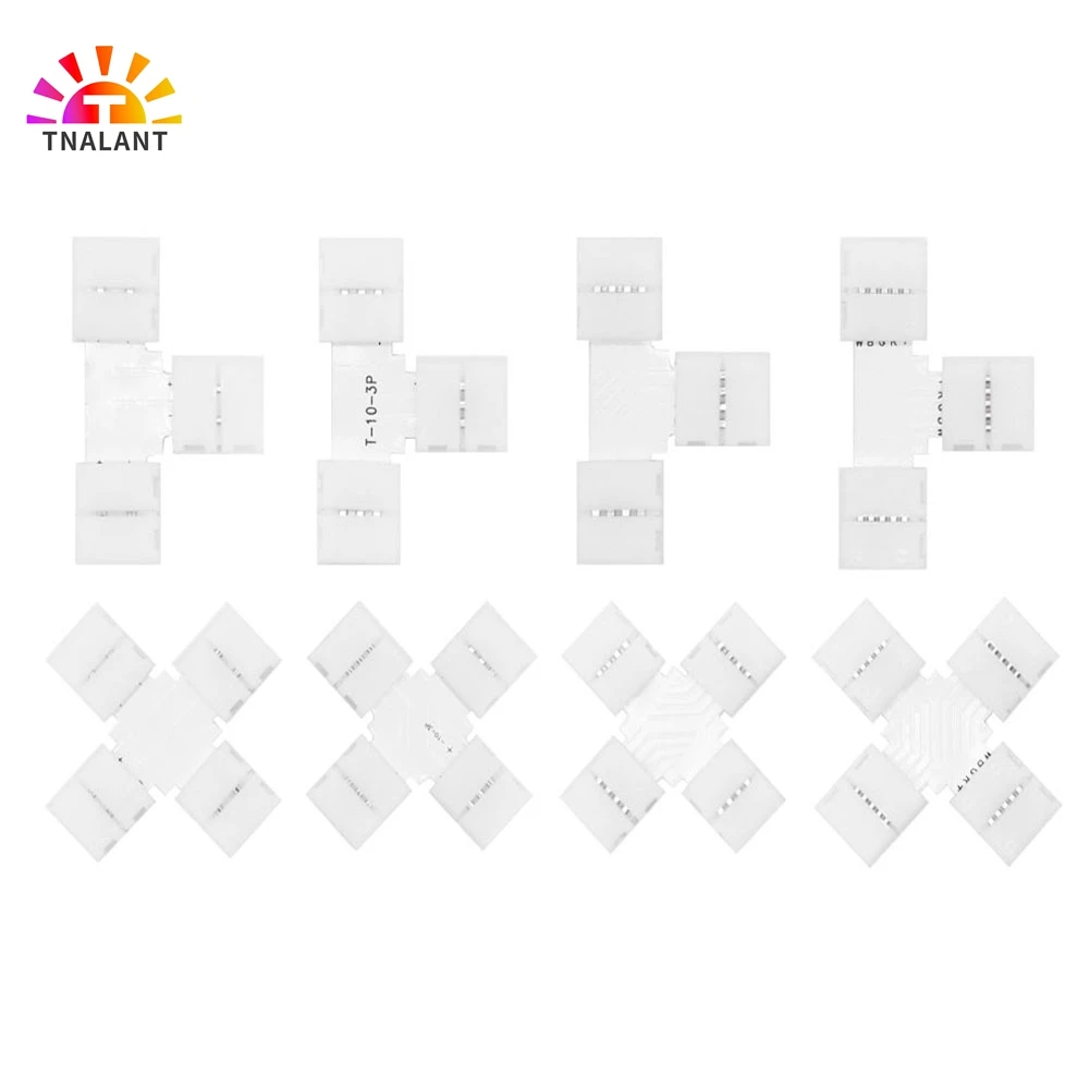 Bộ 5 Giá Rẻ Hàn Led Cổng Kết Nối 2PIN 3PIN 4PIN 5PIN L / T / X Hình Góc Đầu Kết Nối 10mm RGB RGBW RGBWW Dây Đèn Led Băng