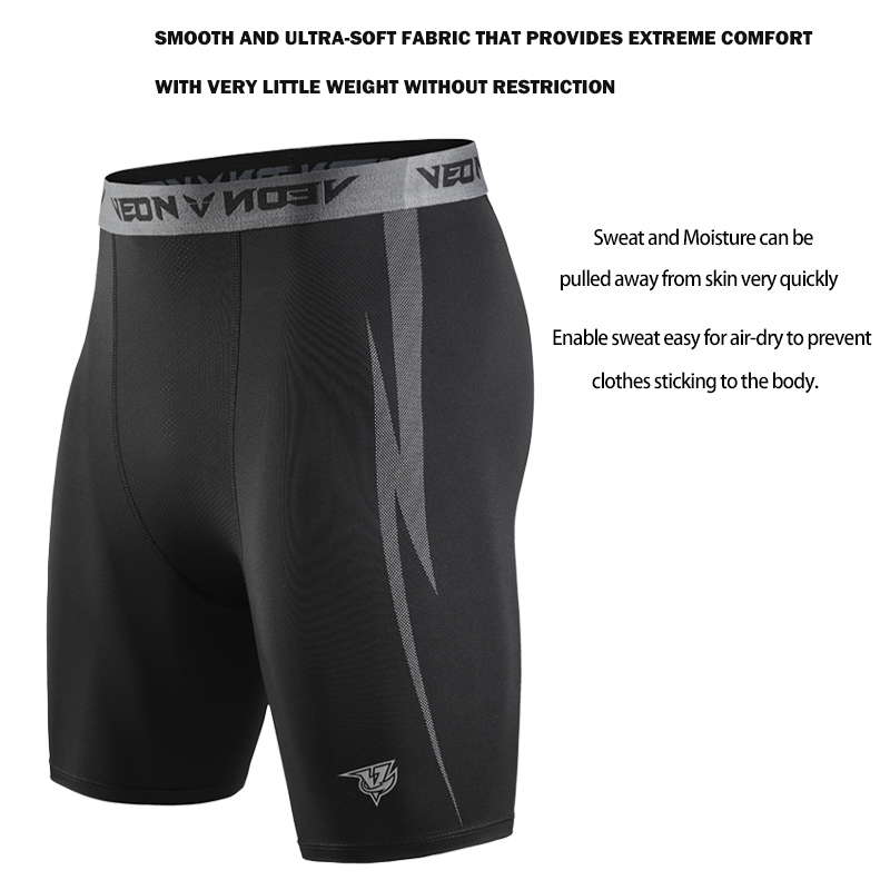 Schwarze Kompression shorts Männer Spandex Sport Shorts Sport Workout Lauf leistung Baselayer Unterwäsche