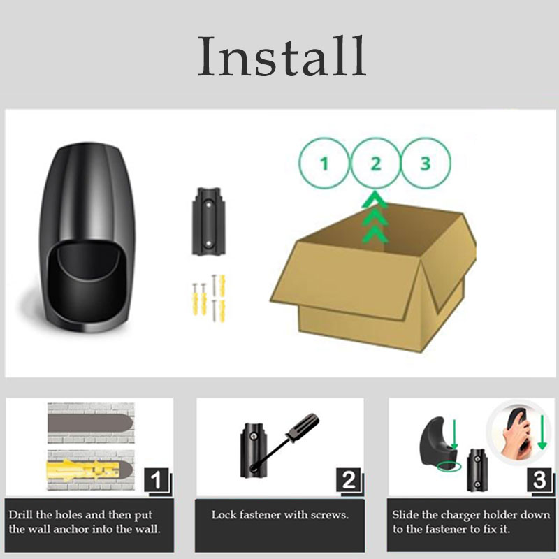 Soporte de cargador PUGTOP EV, soporte de pared para Tesla Model 3/Y/S/X Type2 IEC62196-2, soporte de cable de cargador tesla, conector