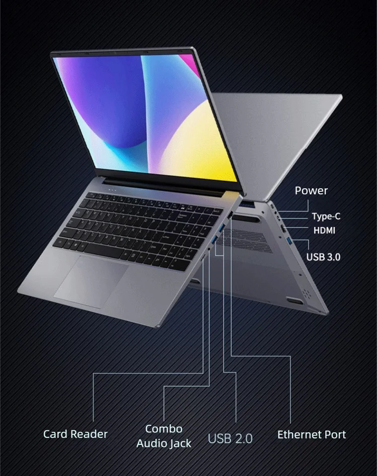 Intel N95 GTX1060 15.6 "gaming laptops draagbare notebook pc laptop Gamer Windows 11 32 GB DDR4 512G SSD Verlicht Toetsenbord