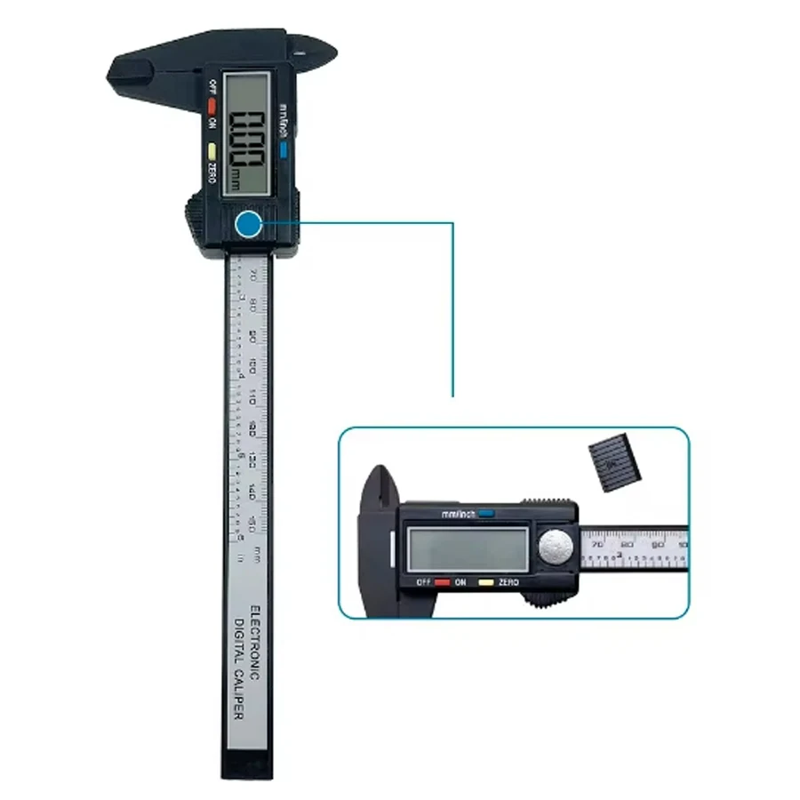 150mm mm elektronischer digitaler Bremssattel Kohle faser Zifferblatt Messschieber Messgerät Mikrometer Messwerk zeug digitales Lineal