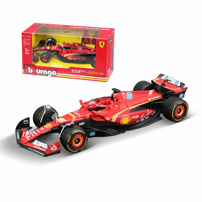 Bburago 1:43 Ferrari SF24 F1 automodel 2024 seizoen 16 # Leclerc 55 # Sainz legering luxe voertuig gegoten formule racespeelgoed cadeau