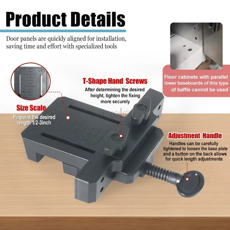 Cabinet Door Mounting Jig Cabinets Frame Install Clamp Household Hidden Door Mounting Support Arm Mini ABS Plastic Bracket Tools