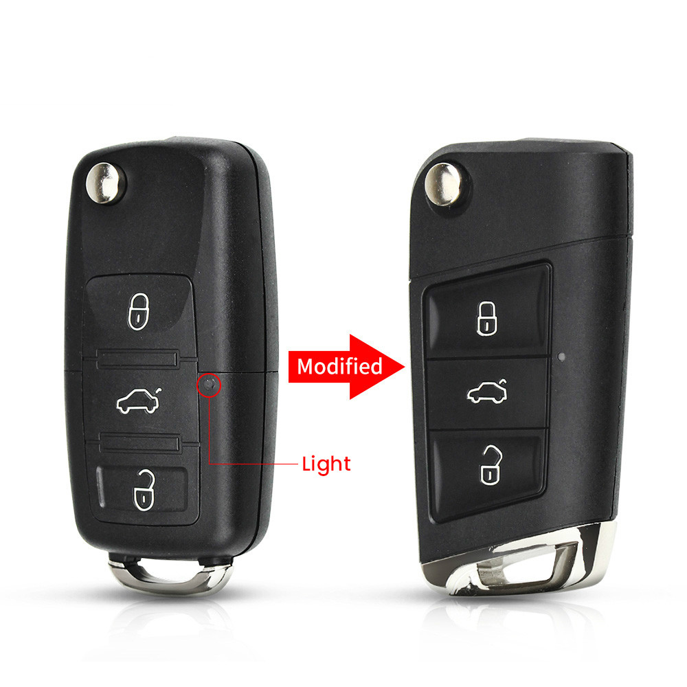 KEYYOU フォルクスワーゲン VW ポロパサート B5 ゴルフ MK5 ビートル修正されたフリップリモートキーシェル Fob 3 ボタン交換車のキーカバー