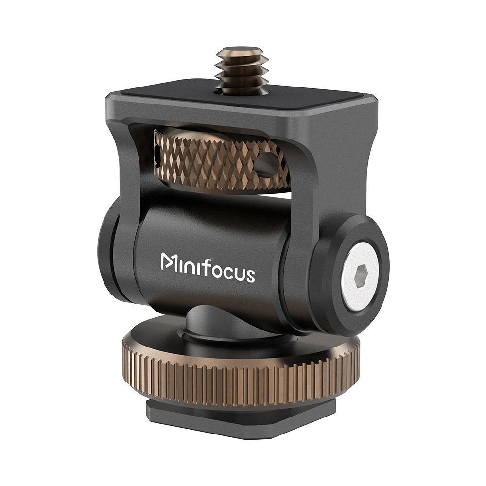 Soporte para Monitor Minifocus, soporte de zapata fría para cámara, monitores de campo, micrófono, zapata, soporte de montaje ajustable con inclinación de 180 grados