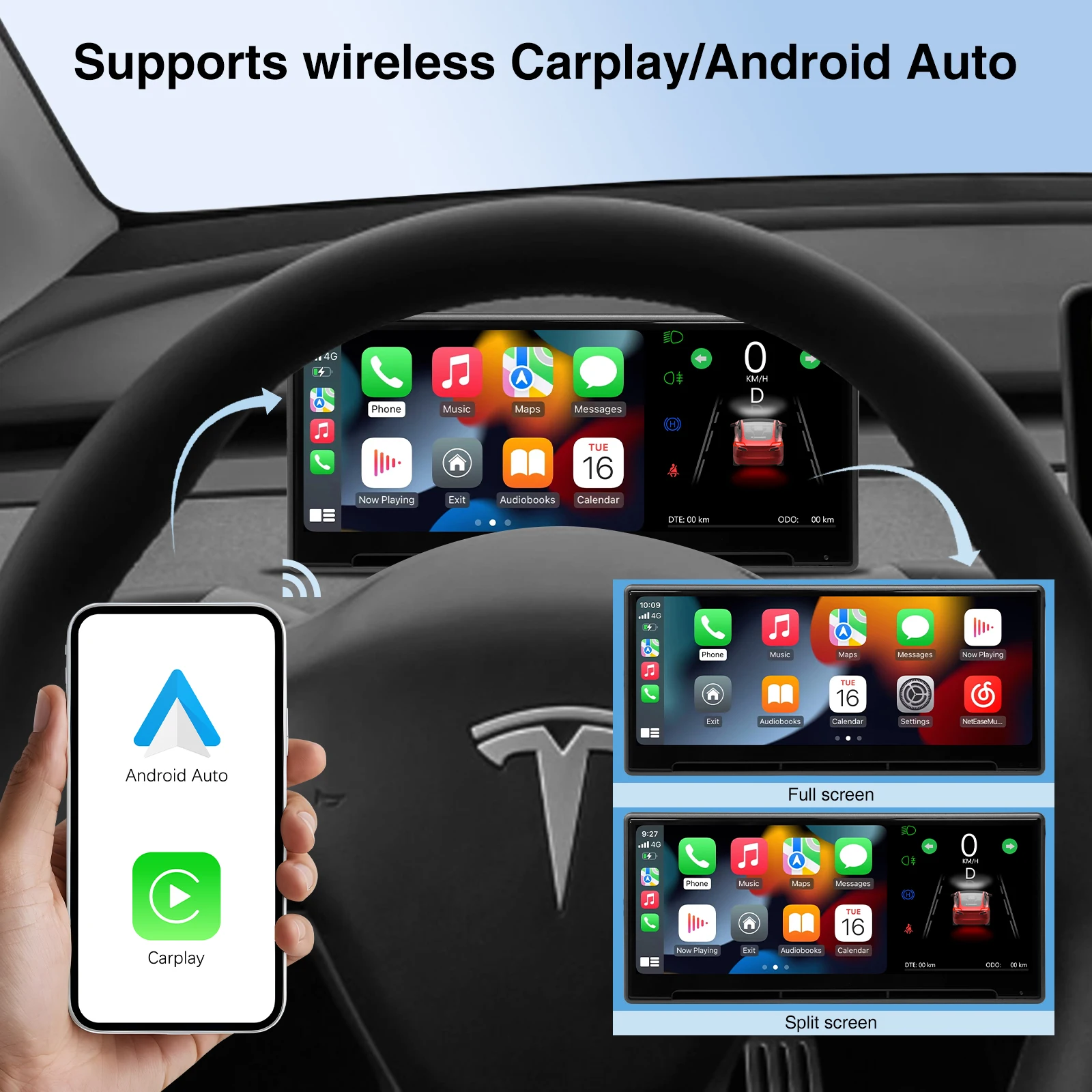 CATRONICS Head Up Display para Tesla HUD con salida de aire y cámara compatible con el modelo 3 Y 2016-2024 3 Highland Carplay Android AUTO