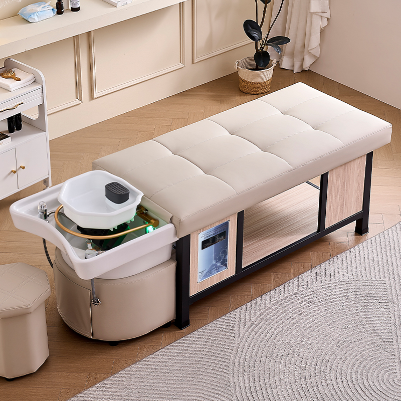 Cabezal de Spa para lavado de cabello, equipo de cama para estilista, fregadero de pies, silla de champú para ducha, salón de lujo para adultos, muebles de salón