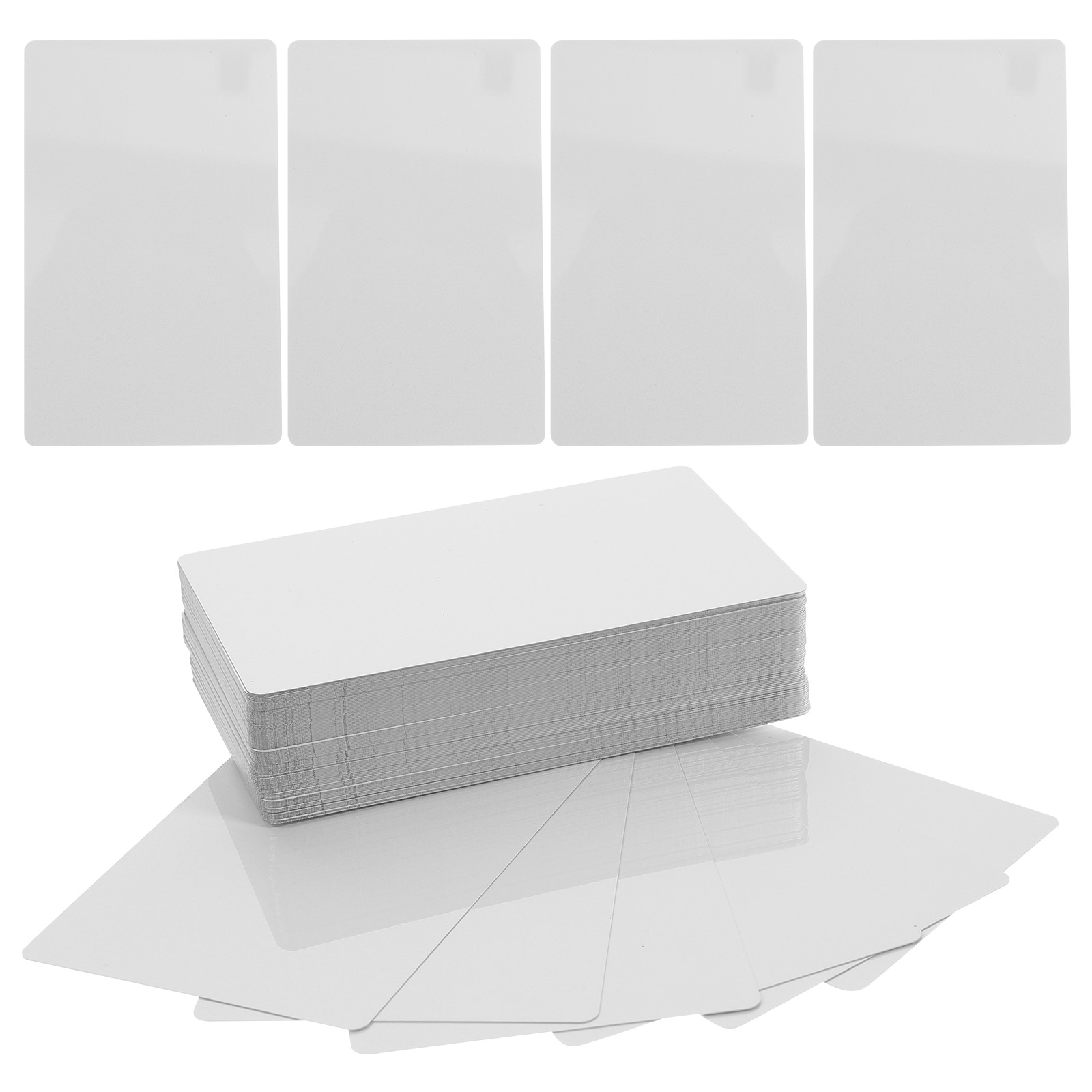 การ์ดโลหะพิมพ์ซับลิเมชัน100ชิ้นนามบัตรโลหะสลักชื่อ pelat aluminium วัสดุเปล่าบัตรเล็กโลหะผสมสีขาว
