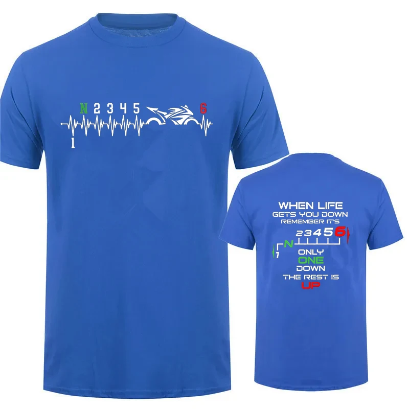 1N23456 オートバイギアバイカーハートビートプリント男性 Tシャツ夏のメンズ Tシャツ服特大男性 Tシャツグラフィック Tシャツ