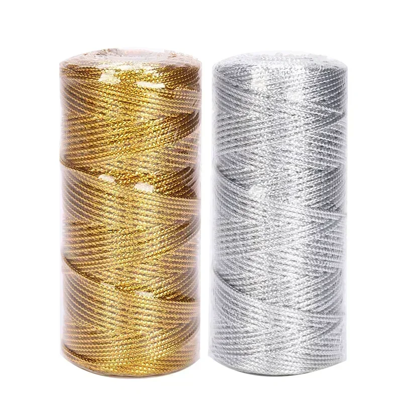 1.5mm 100M Gold Silver Macrame Cord Rope String do szycia DIY Rope 100M Macrame Rope String do szycia i rzemiosła Nici Sznurek