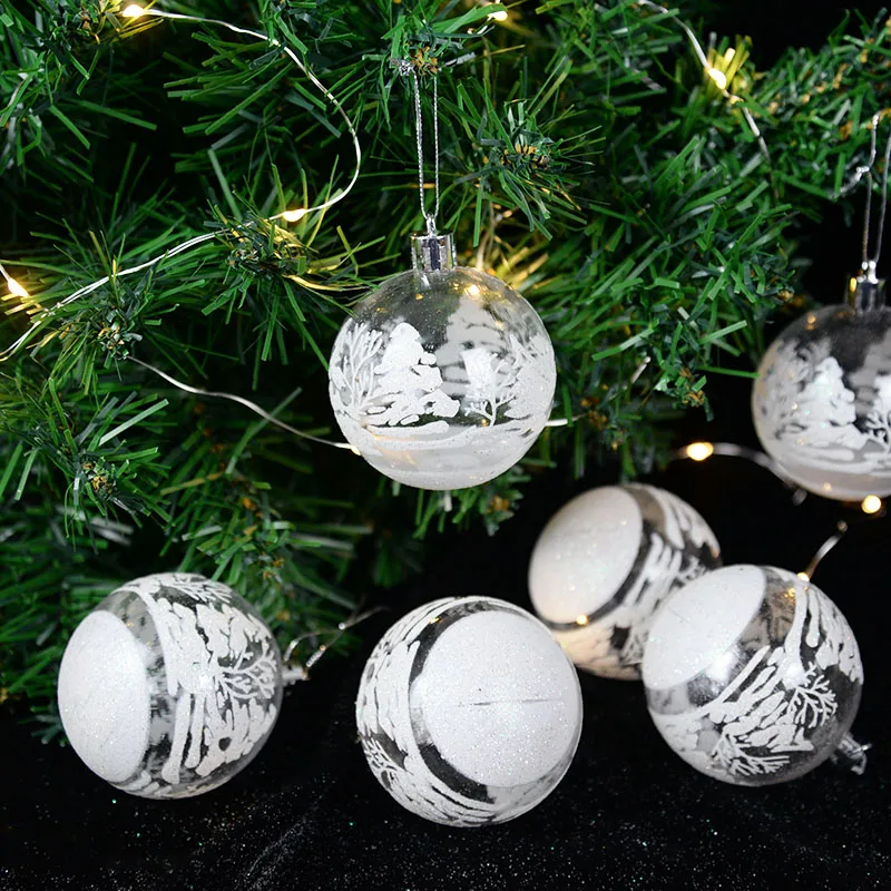 6 Chiếc 6Cm Trong Suốt Tuyết Giáng Sinh Bóng Mặt Dây Chuyền Cho Cây Trang Trí Giáng Sinh Trong Suốt Baubles Treo Đồ Trang Trí Quà Giáng Navidad