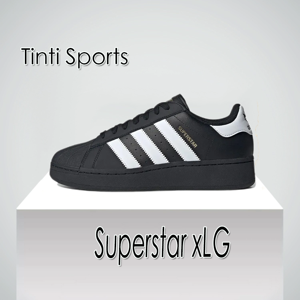 Adidas Superstar xLG Мужские и женские противоскользящие износостойкие повседневные туфли с низким берцем, черно-белые цвета в тон