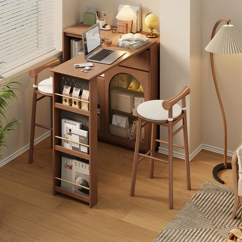 High-Endไม้เก้าอี้บาร์Home Kitchen Islandเก้าอี้รับประทานอาหารไนท์คลับร้านกาแฟCommercialเฟอร์นิเจอร์Cushionedสูงสตูล