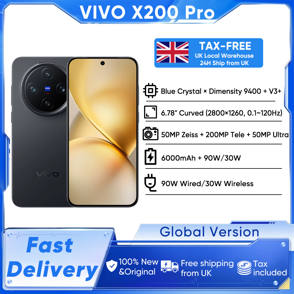 Vivo X200 Pro Chinese Version Mediatek Dimensity 9400 6.78'' 120Hz LTPO AMOLED Display 6000mAh Battery 90W SuperCharge