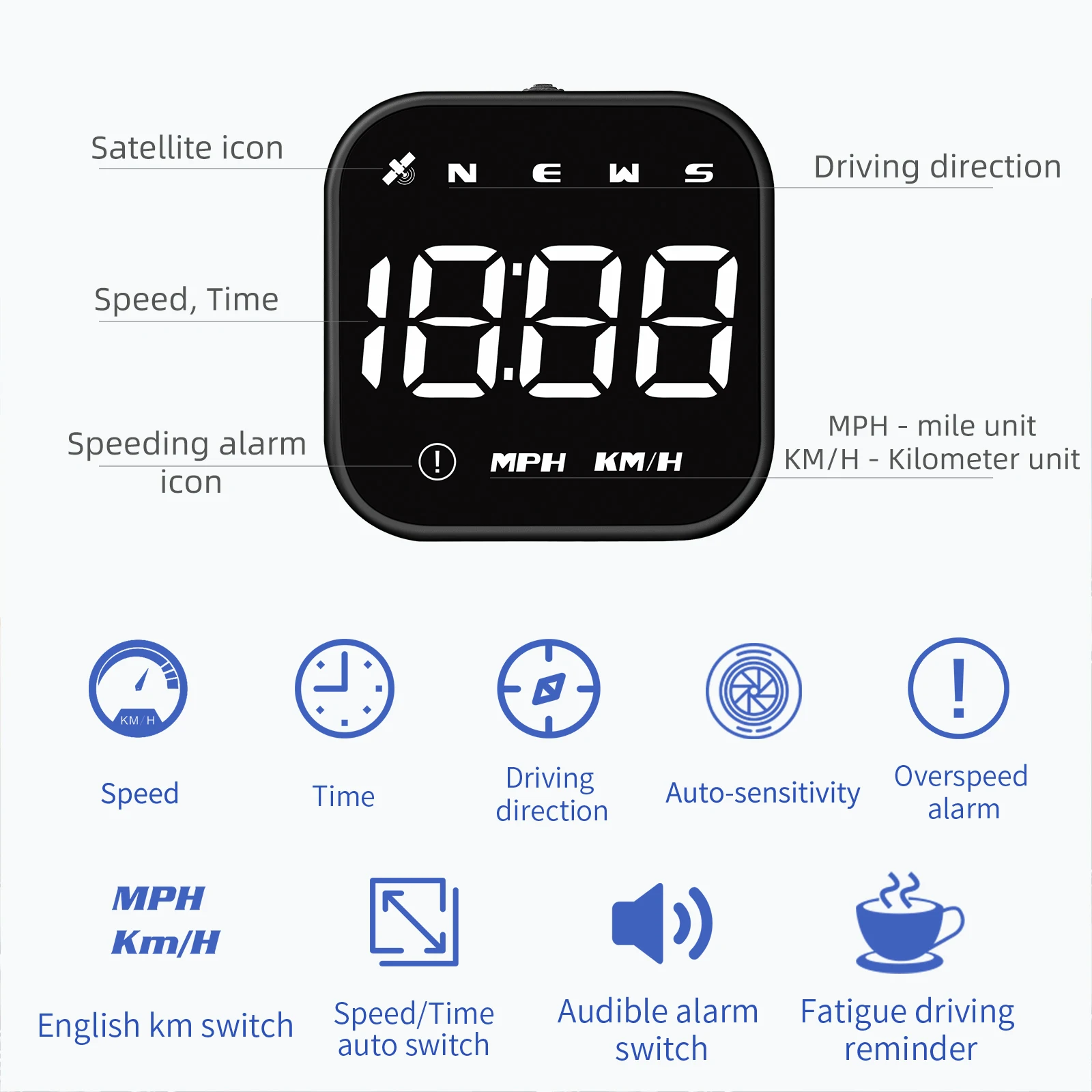 G4 Head Up Display LED Auto Tacho Smart Digital Alarm Erinnerung GPS Für HUD Auto Zubehör für Alle Auto G4S Head Up Meter