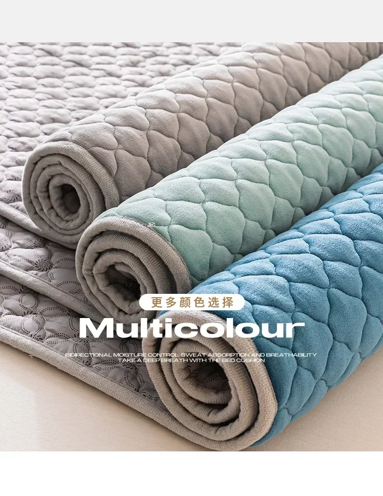 Colchón de terciopelo cálido para invierno, funda gruesa para colchón de cama, colcha, cubierta de cama, Tatami fino, alfombrilla para suelo, Sábana individual doble