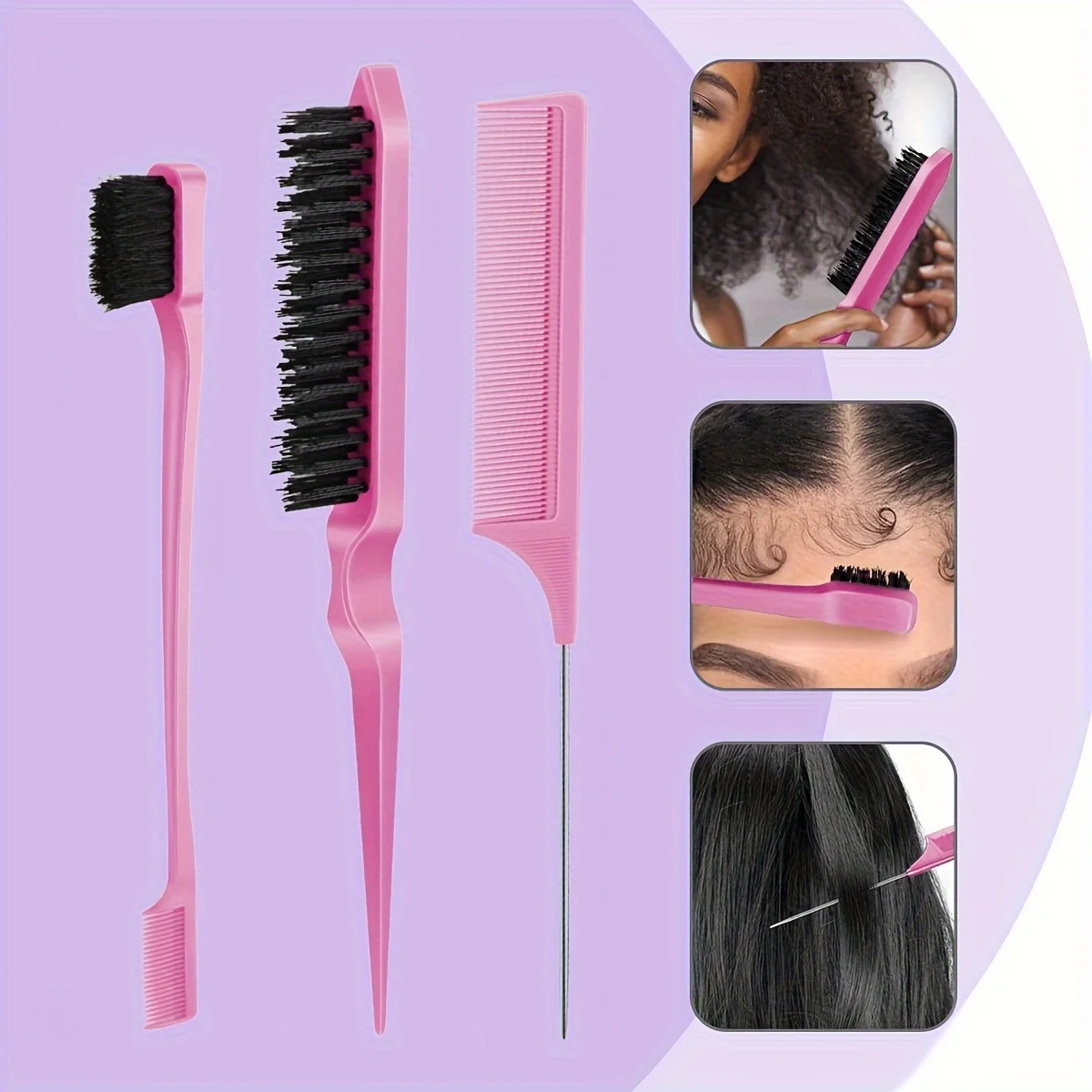 5-teiliges Haar-Styling-Werkzeug-Set für lockiges/normales Haar, Unisex-Erwachsene, parfümfreies Haarpflegeset mit Oktopus-Entwirrungsbürstenkamm