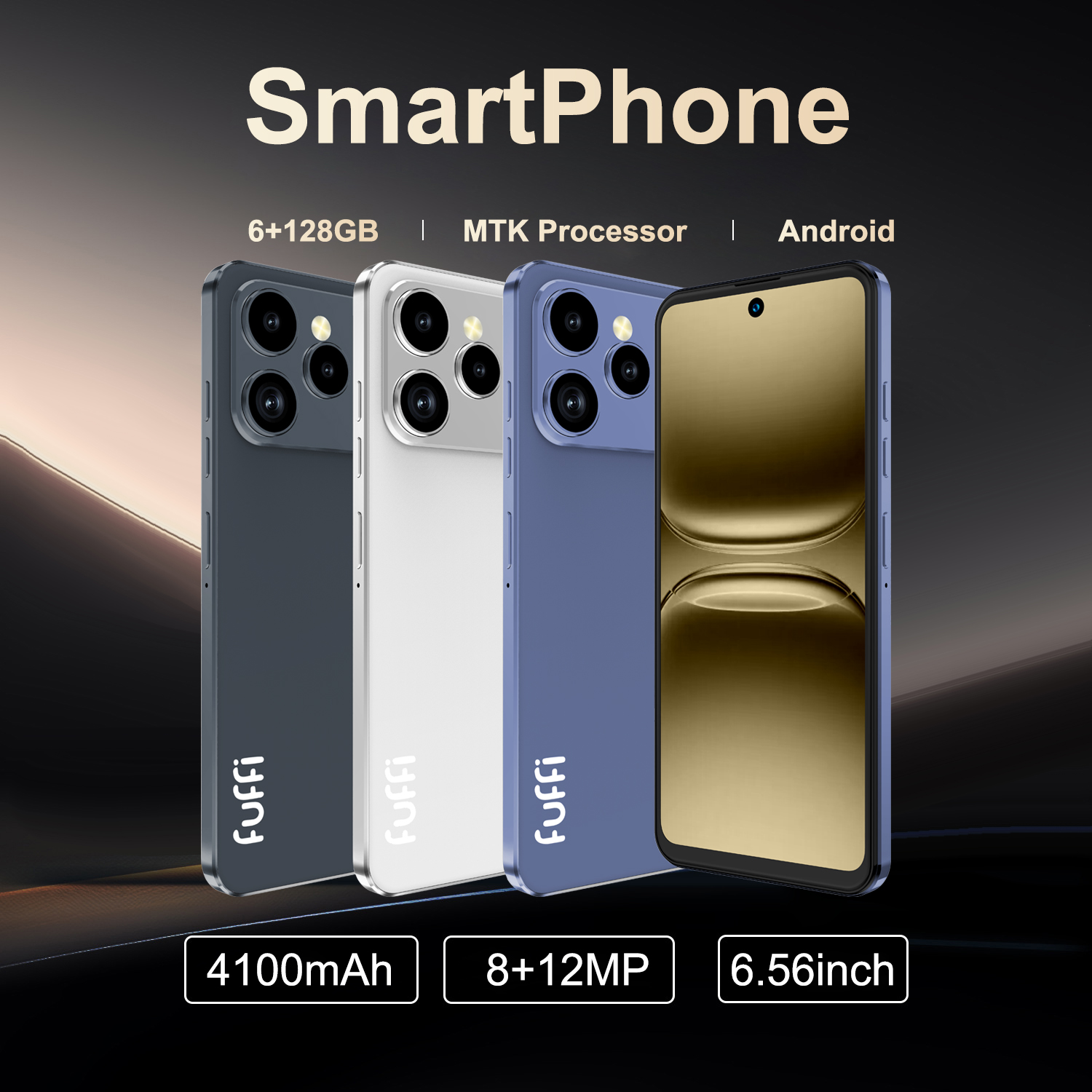 Global Version M17 Pro Smartphone Android 12 6.56 inch Screen,8+256GB 8+12MP Mobile Phone 4100mAh For Google Play Store Phone