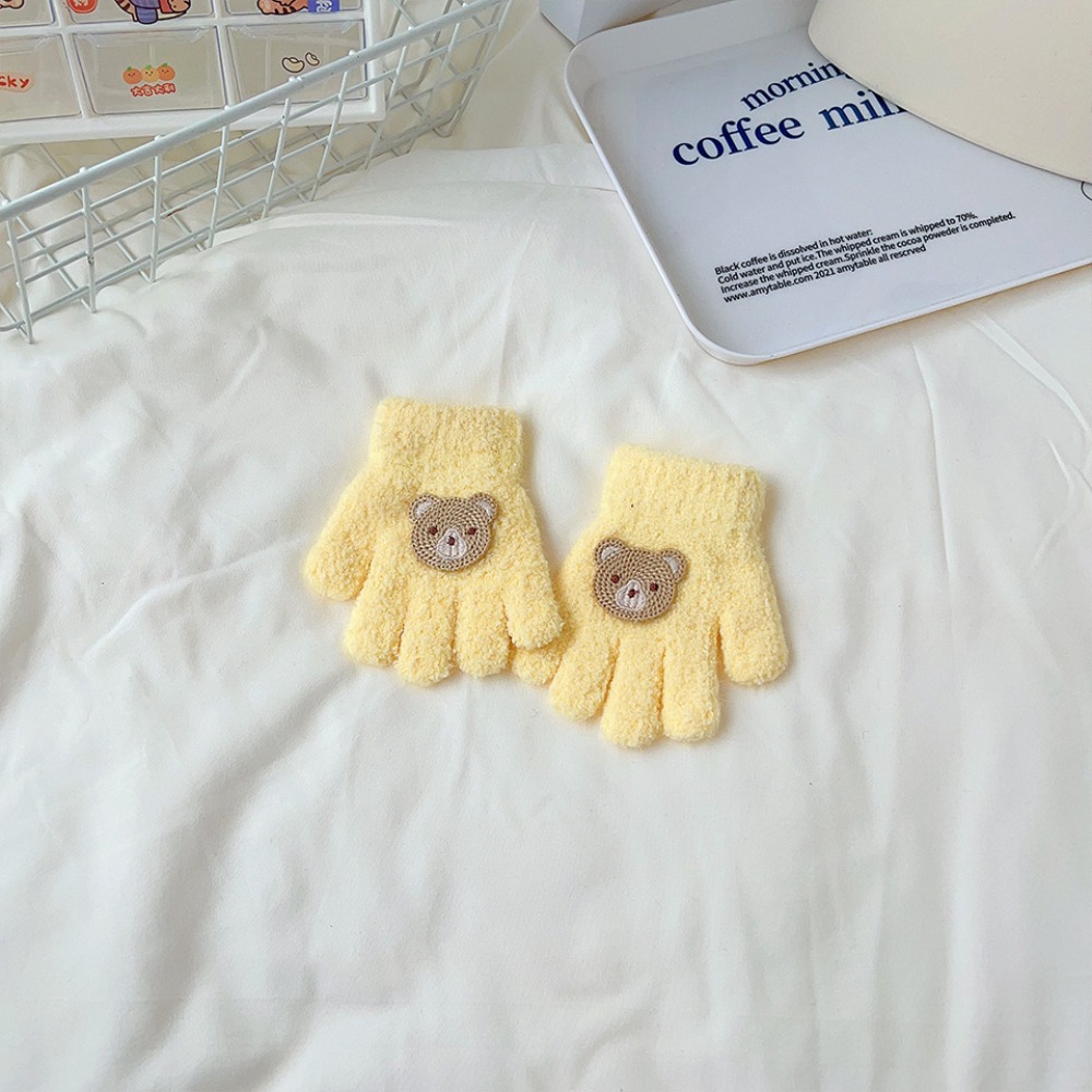 Guantes elásticos para niños y bebés, manoplas de dedo completo a prueba de frío, terciopelo grueso, mitones cálidos, Otoño e Invierno