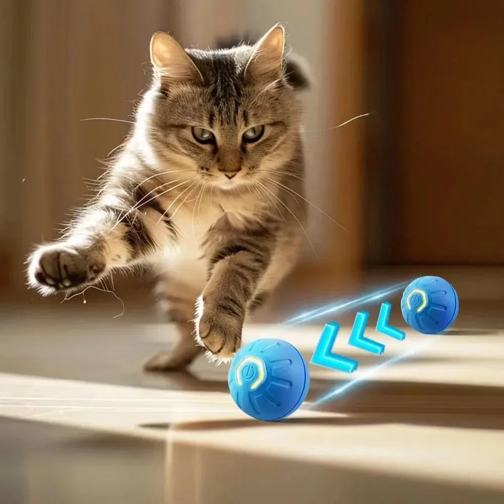 New 1pc Automatic Moving Dog Toy Ball Material Safety Smart USB Jumping Rotating Interactive Puppy Chew Toy Ball Pet Products