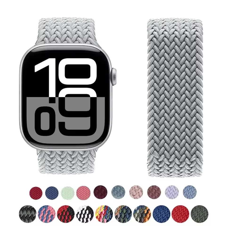 Banda para apple watch série 10 46mm 42mm 9 7 8 5 se 6 44mm 45mm 40mm 38 41mm ultra 49mm pulseira correa trançado solo loop cinta