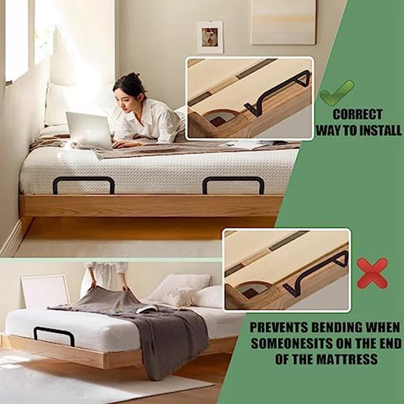 2Pcs Mattress Slide Stopper, Metal Mattress Retainer Bar For Adjustable Beds, Keep Mattress From Sliding Durable Easy To Use