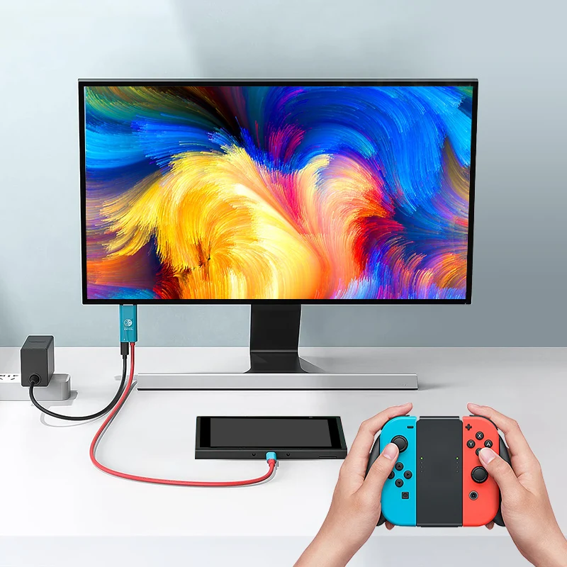 Cable de carga USB-C a HDMI + PD 100W de 4K30Hz, adaptador Plug & Play tipo C a HDTV de 2M/78,74 pulgadas para interruptor, ordenador portátil, Steam Deck