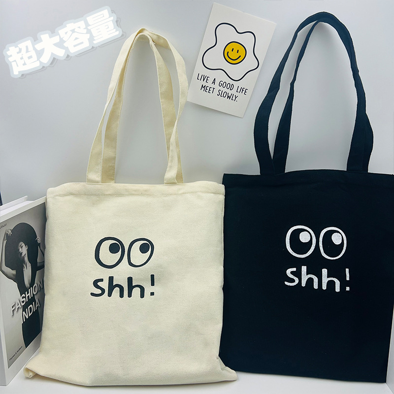 Simple Painting Large Capacity Canvas Handbag Daily Single Shoulder Bag