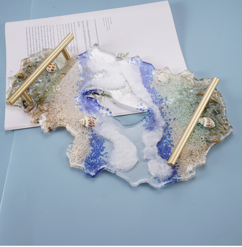 シリコーン金型樹脂大型長方形ティープレートコースター DIY エポキシ UV 樹脂金型家の装飾クラフトメイキングアート用品