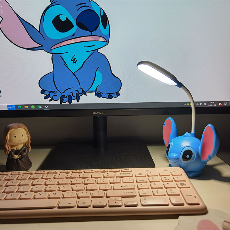 디즈니 스티치 Led 야간 조명 애니메이션 Cutoon 책상 램프 접이식 숫돌 눈 보호 책상 램프 Usb 충전 아이 크리스마스 선물