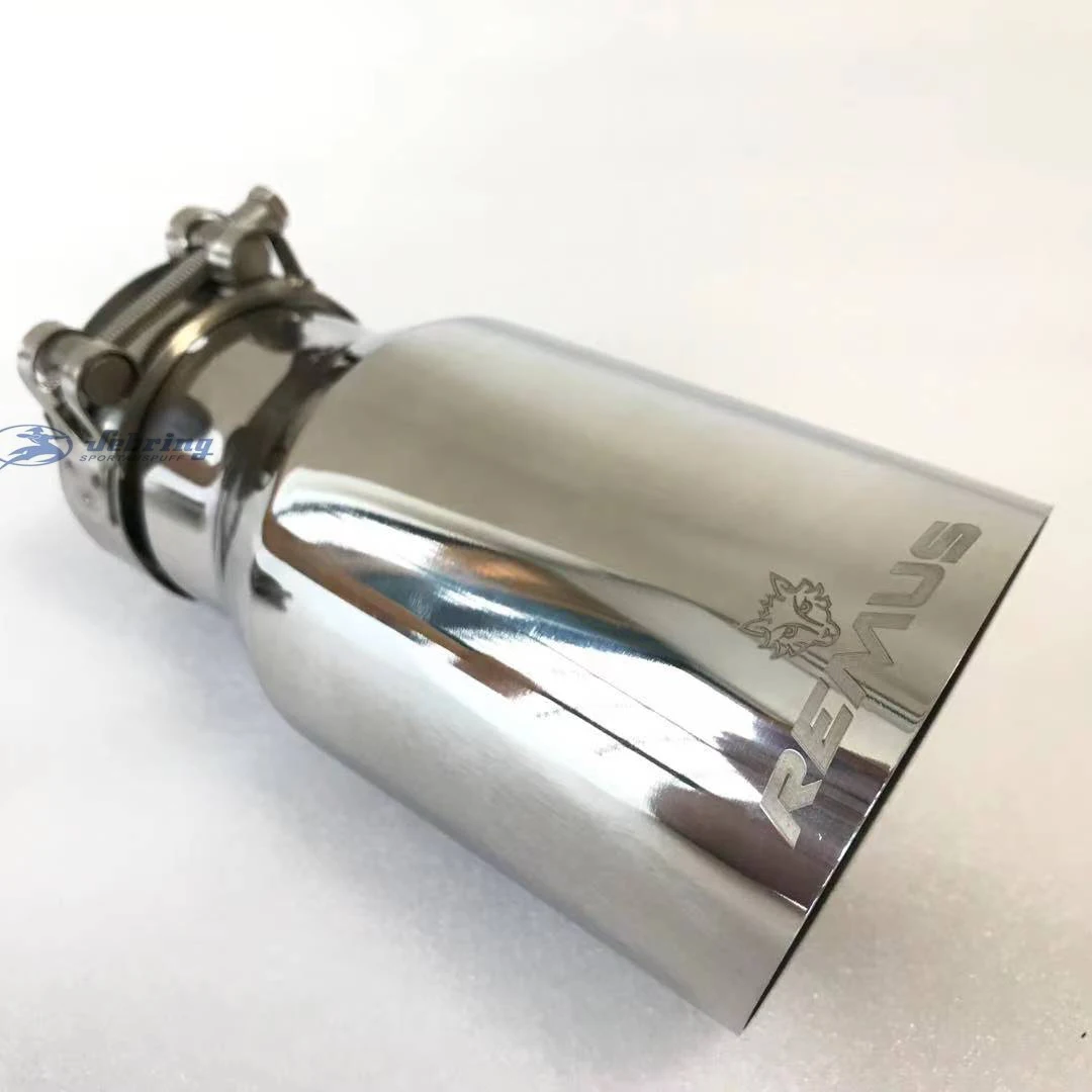 Silenciador de tubo de escape Universal de automóvil de acero inoxidable con borde inclinado, punta de modificación de accesorios para coche
