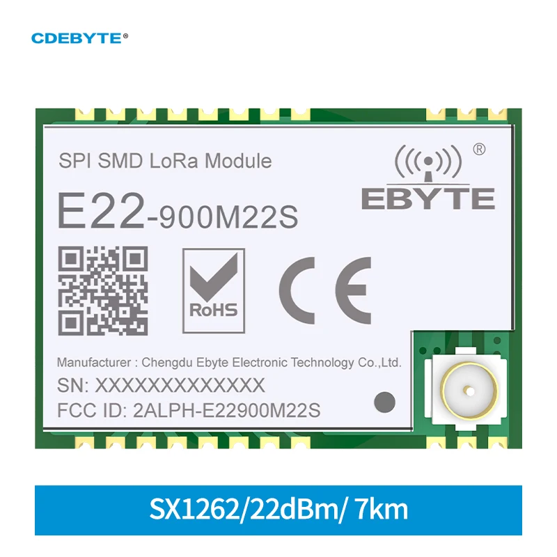 CDEBYTE SX1262 868/915 МГц E22-900M2 2S беспроводной приемопередатчик LoRa SPI Высокоточный TCXO 160 МВт IPX отметка антенна отверстия IoT Uhf