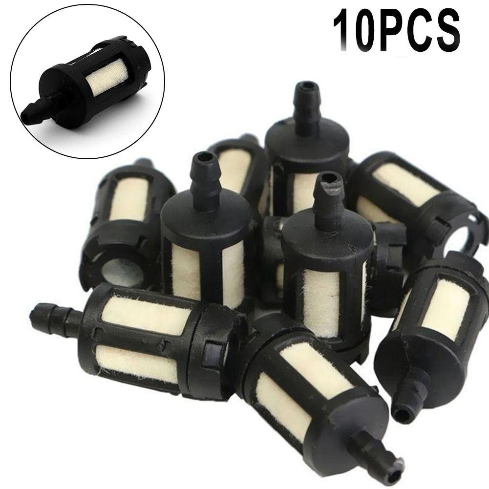 10-teiliger Kraftstofffilter, allgemein für Garten, Rasentrimmer, Kettensägen, Gebläse, Trimmer, Vergaser, Gartengeräte, Rasenmäher, Kraftstofffilter
