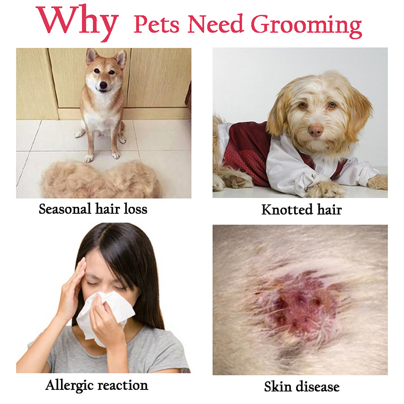 전문 애완 동물 Deshedding 브러시 개 헤어 리무버 애완 동물 모피 매듭 커터 강아지 고양이 빗 브러쉬 개 손질 흘리기 용품