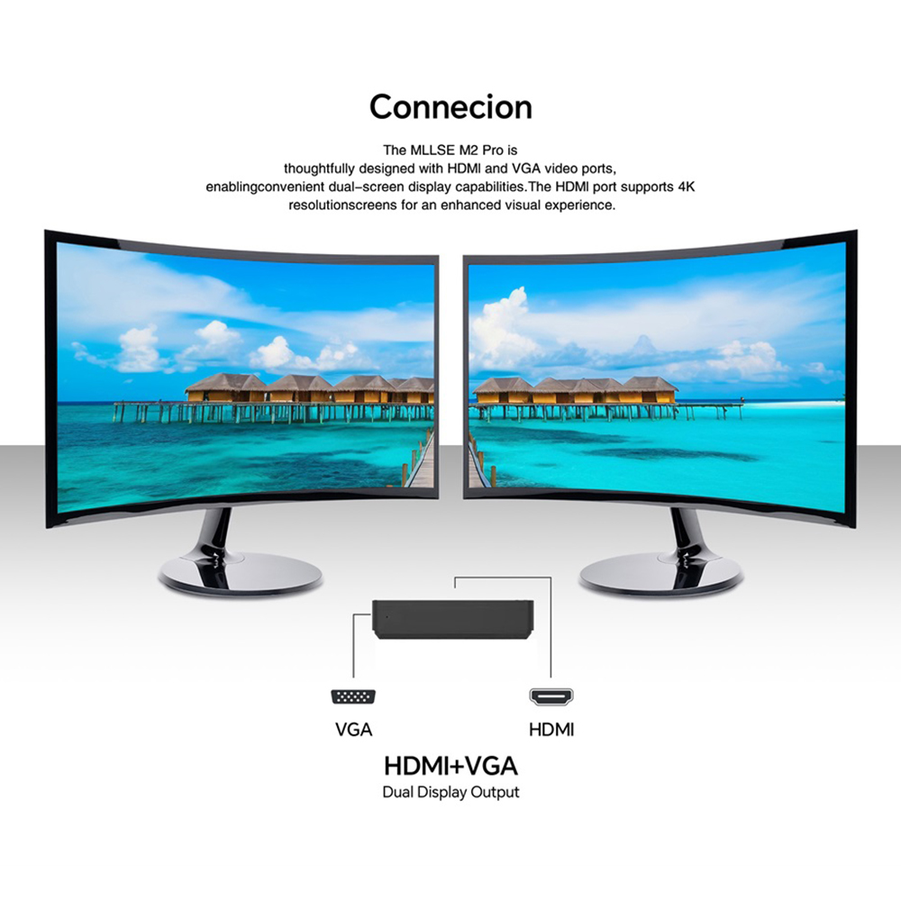 MLLSE-Mini PC M2 Pro, CPU Intel Celeron J3710, 8 GB de RAM, 256 GB de ROM, compatible con VGA, USB 3,0, Win10Pro, portátil de escritorio, WiFi, BT 4,2