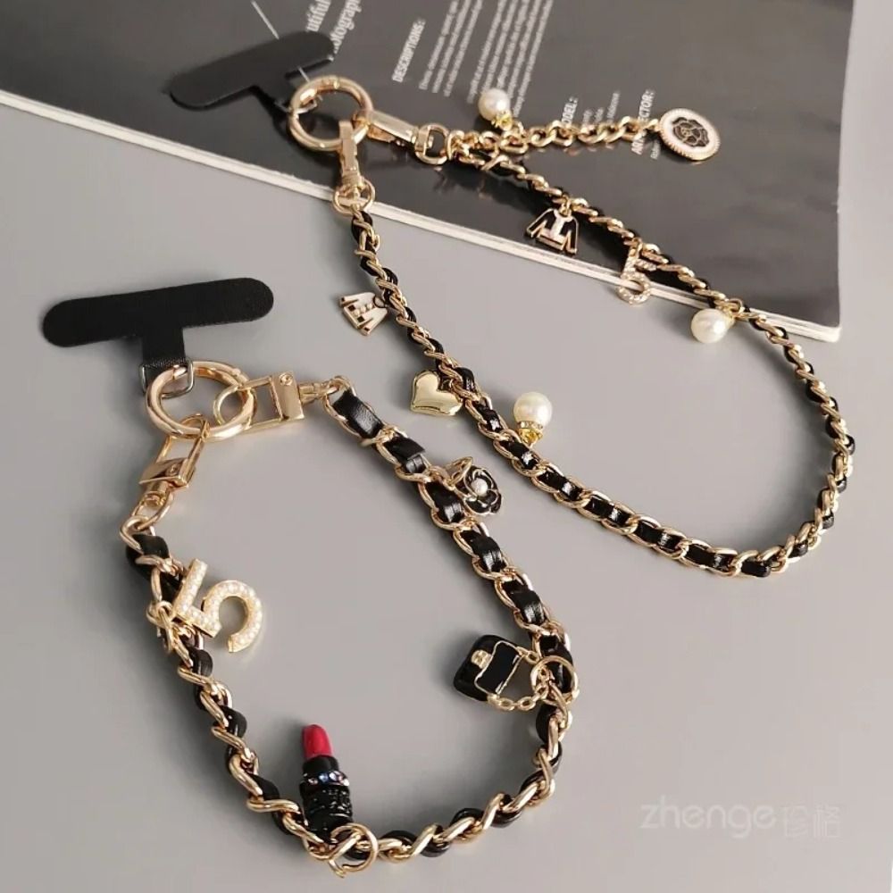 Handy-Lanyard, Tonabnehmer-Tragekette, kurze Handschlaufe, Stil, Telefon, universell, 5, Lippenstift-Gurt, kleiner, duftender Wind-Anhänger