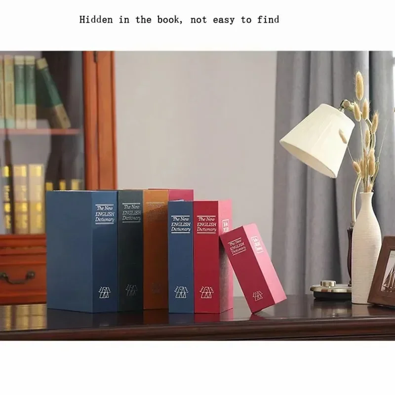 พจนานุกรม Mini Book ปลอดภัย Key Locker เงิน Hidden Secret Safe Key ตู้เซฟเงินสดเหรียญเก็บเครื่องประดับล็อคกล่อง