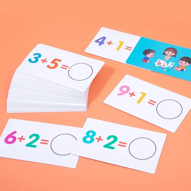 Math Toys Digital Card Montessori Wooden Addition Subtraction Teaching Aids Subtraction Operation Learning Logical Thinking