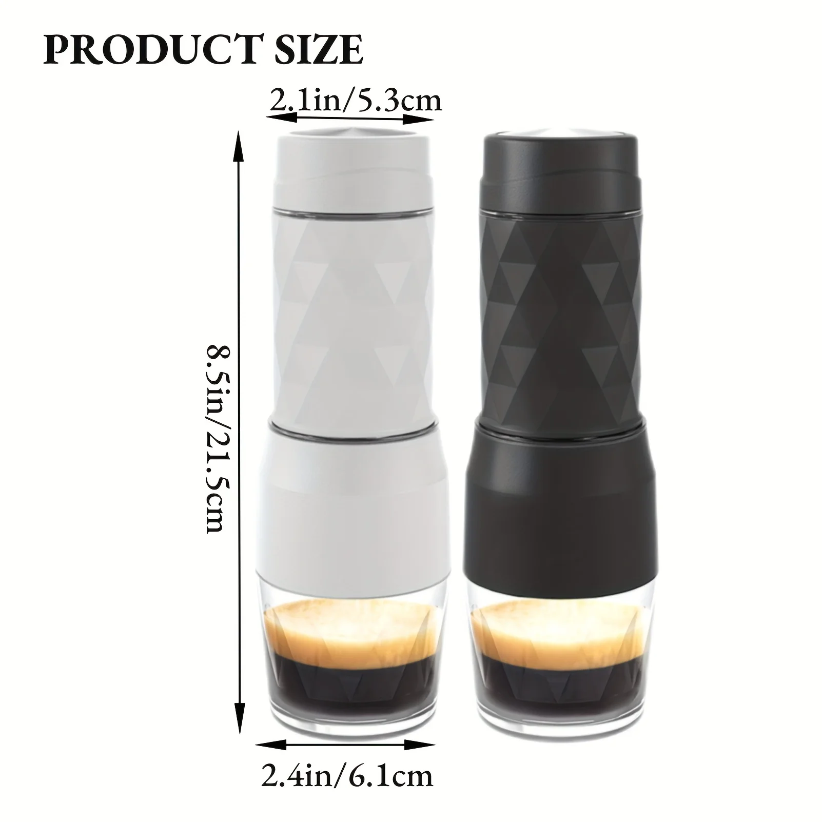 Cafetera portátil 3 en 1, cafetera Espresso Manual de agua caliente/fría para cápsulas y prensa Manual molida, cafetera para senderismo y viajes